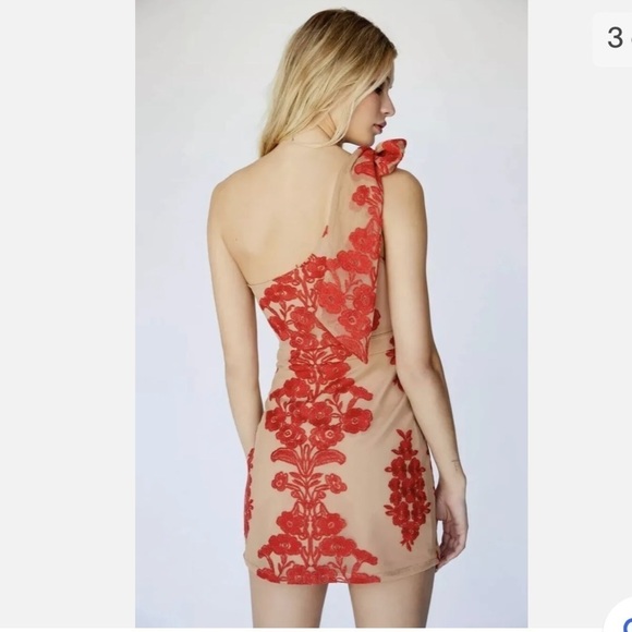 Temecula One Shoulder Mini Dress-For Love & Lemons Size L NWT ❤️ - Picture 3 of 8